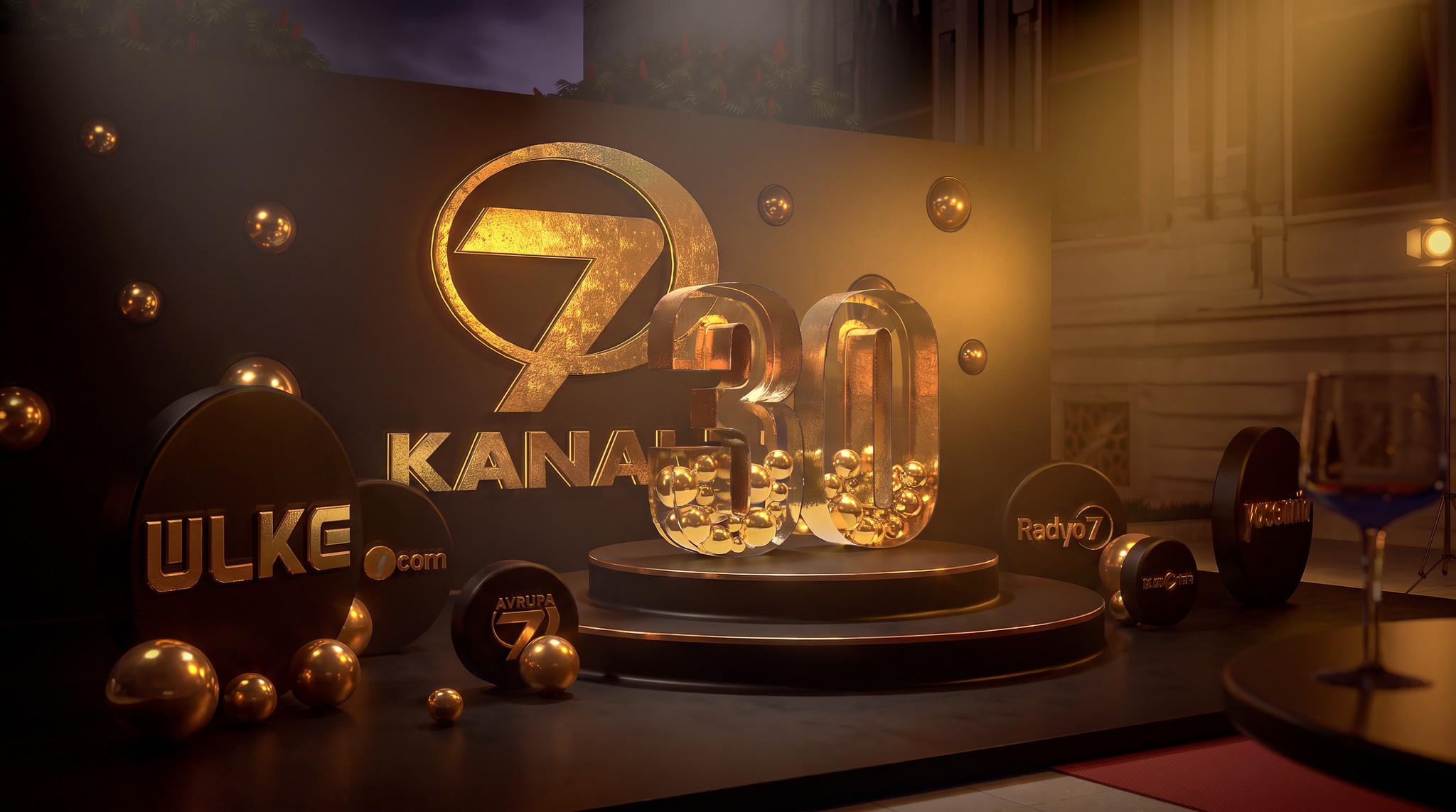 Kanal 7 anniversary identity detail