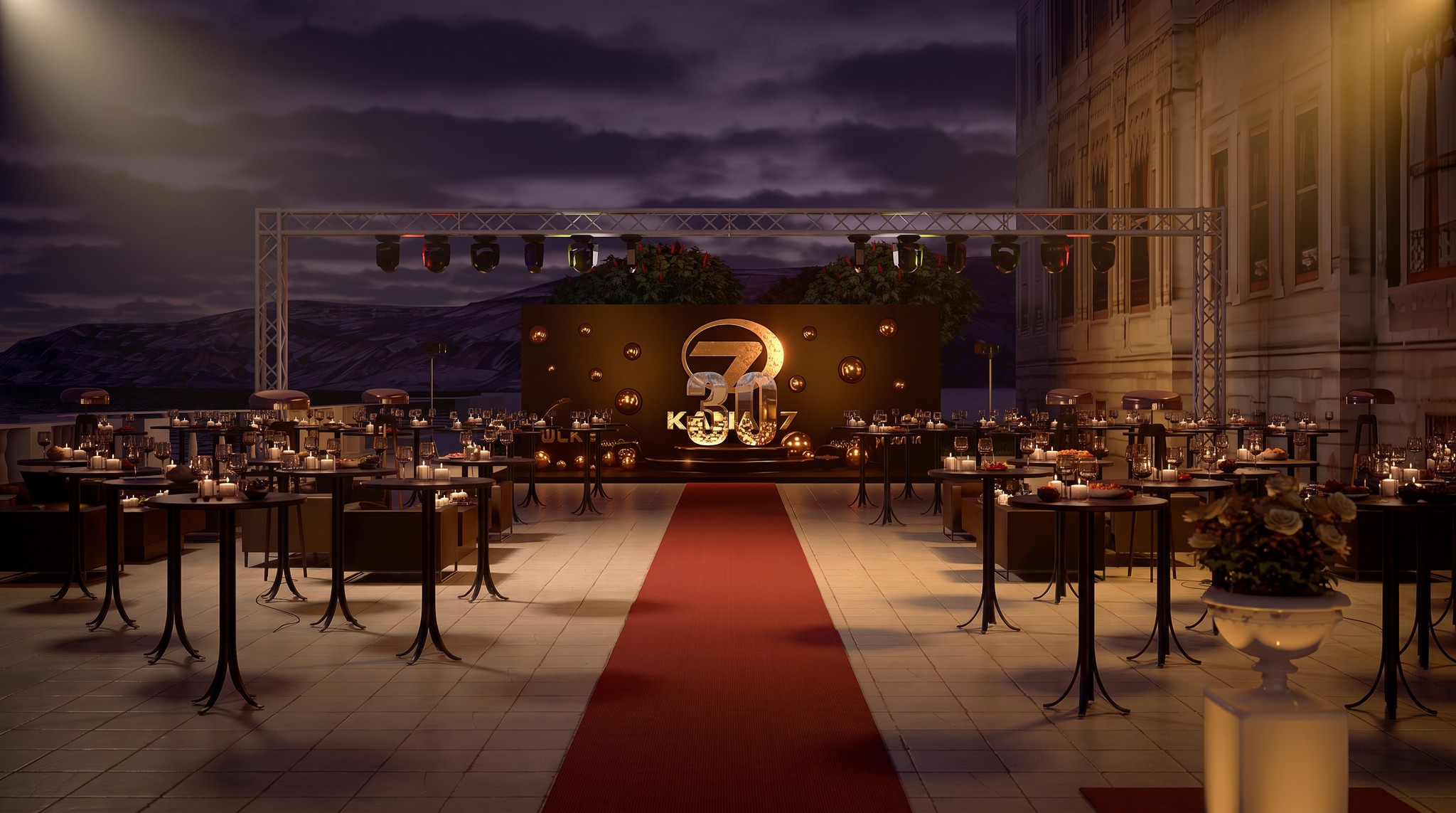 Wide view of the Kanal 7 anniversary environment